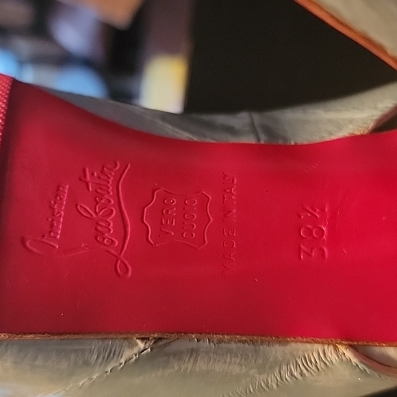 Christian Louboutin baby blue eel, lady peeps 120 heel, with 1in platform ๐38.5 - Picture 12 of 14